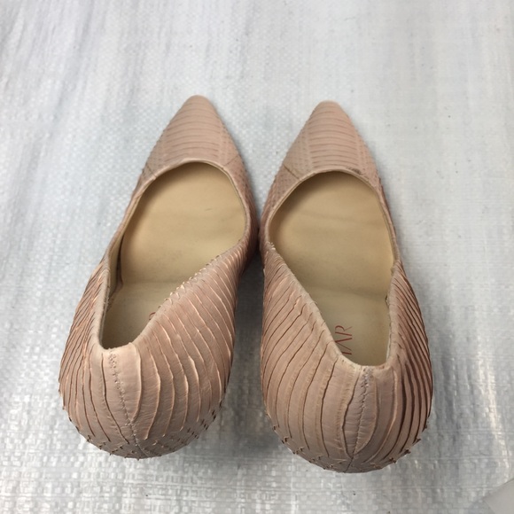 Tamar Blush Pink Lizard Leather Pointed High Heels - Picture 6 of 12